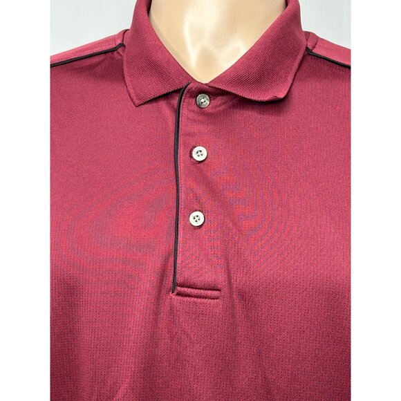 Top Flite Men's XL Golf Polo Shirt Maroon Short Sleeve Polyester 3 Button Casual - Picture 11 of 11